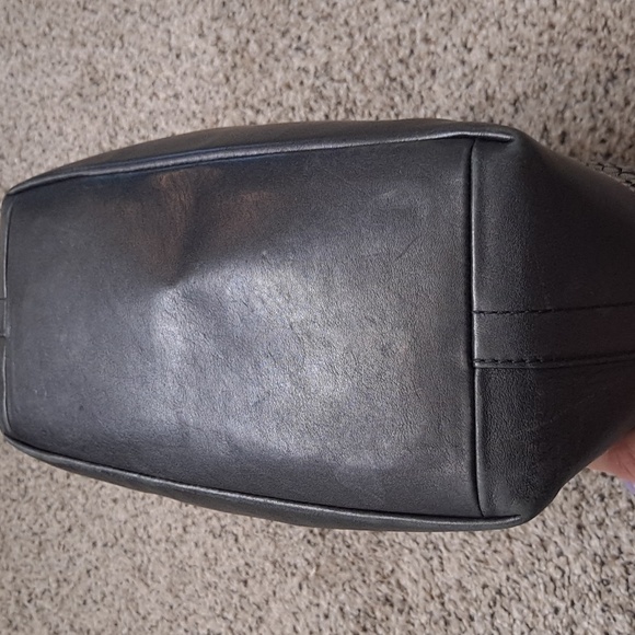 Coach Signature Canvas Leather Tote Shoulder Handbag Bag Grey/Black F11666 - Picture 5 of 10